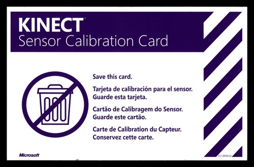 Kinect sensor calibration card - kinect,